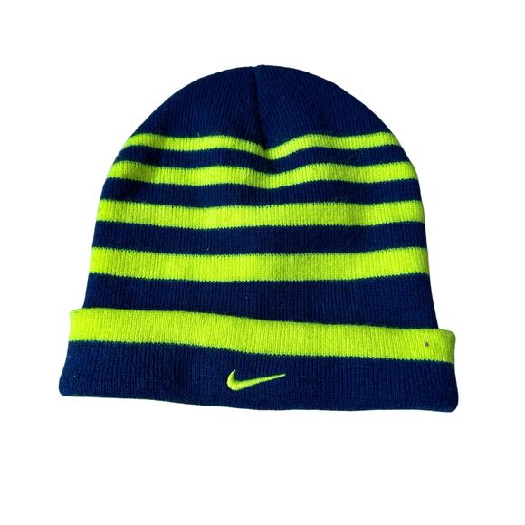 Nike Youth Beanie - Blue and Green Winter Hat - Picture 1 of 4